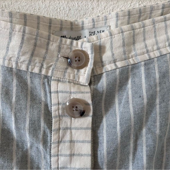 Madewell x The New Denim Project Patchwork Stripe Midi Skirt Sz 6 Beige Blue - Picture 15 of 16